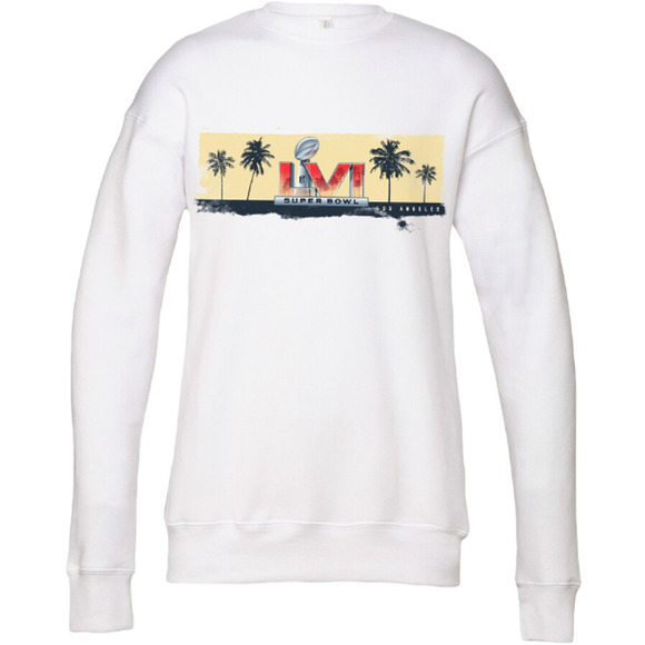 WEAR by Erin Andrews Cali Super Bowl LVI Sweatshirt, Women's Size M - White - Picture 1 of 13